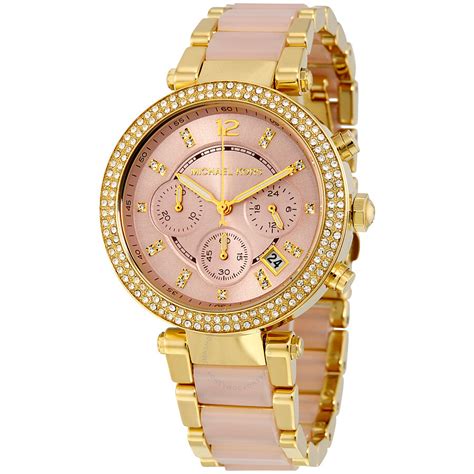 michael kors parker watch pink|michael kors women's parker watch.